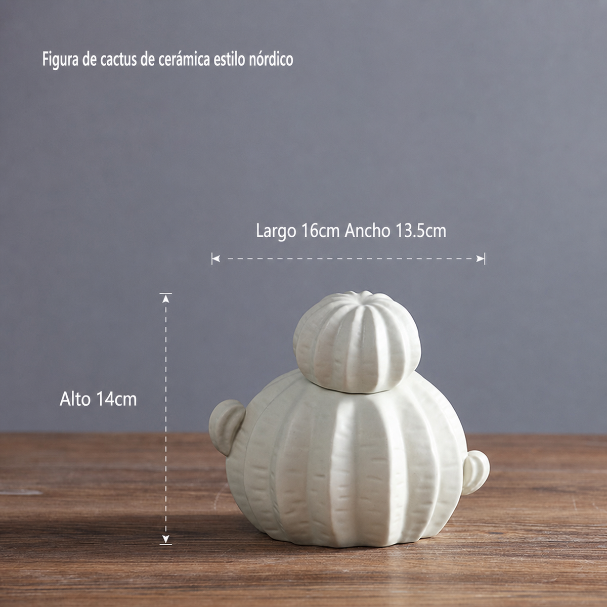 Figura de cactus de cerámica estilo nórdico