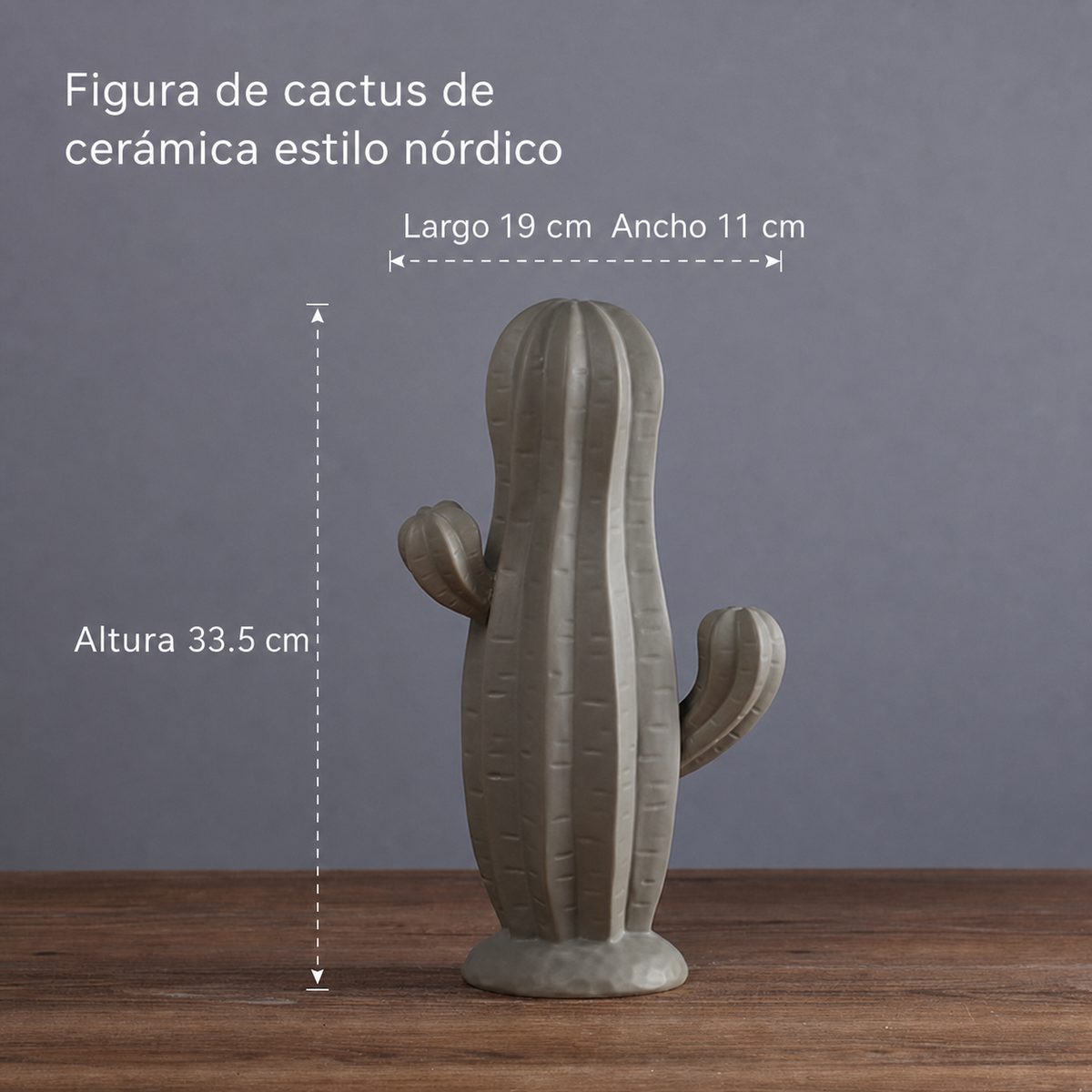 Figura de cactus de cerámica estilo nórdico