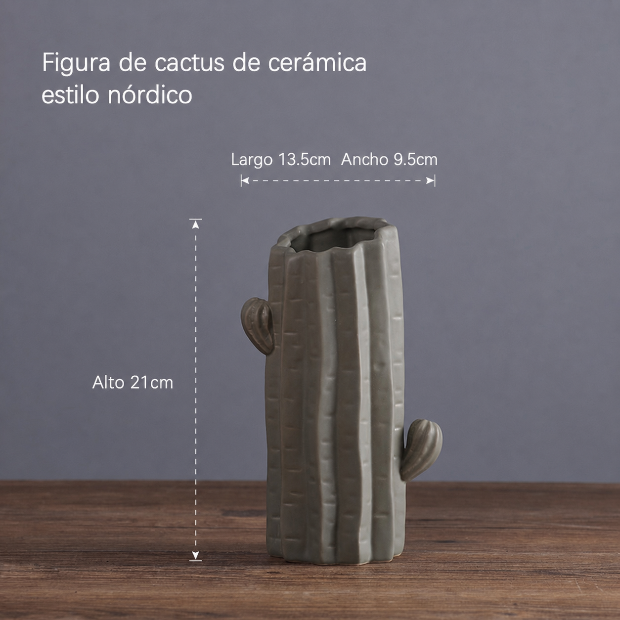 Figura de cactus de cerámica estilo nórdico