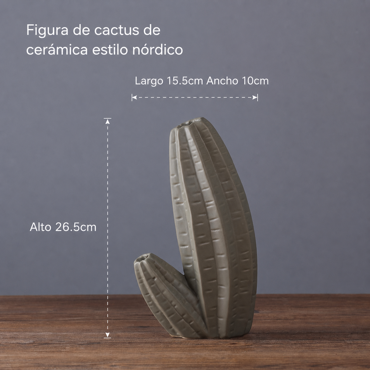Figura de cactus de cerámica estilo nórdico