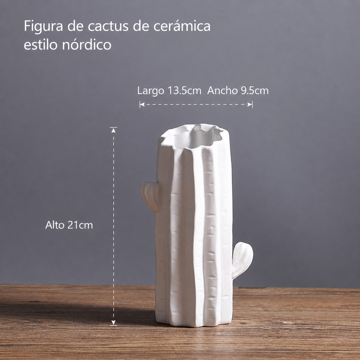 Figura de cactus de cerámica estilo nórdico