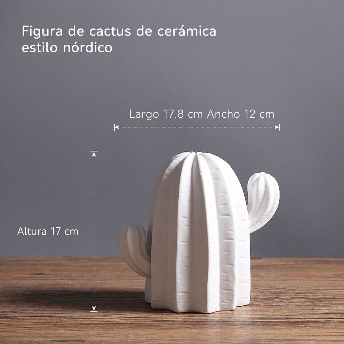 Figura de cactus de cerámica estilo nórdico
