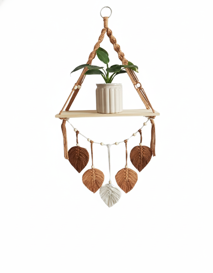 Tapiz tejido a mano con diseño de hojas decorativo - 11