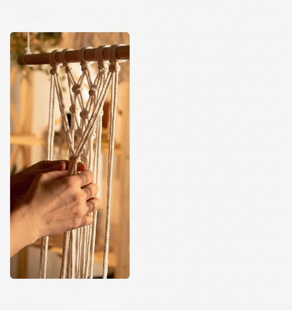 Tapiz tejido a mano con diseño de hojas decorativo - 9