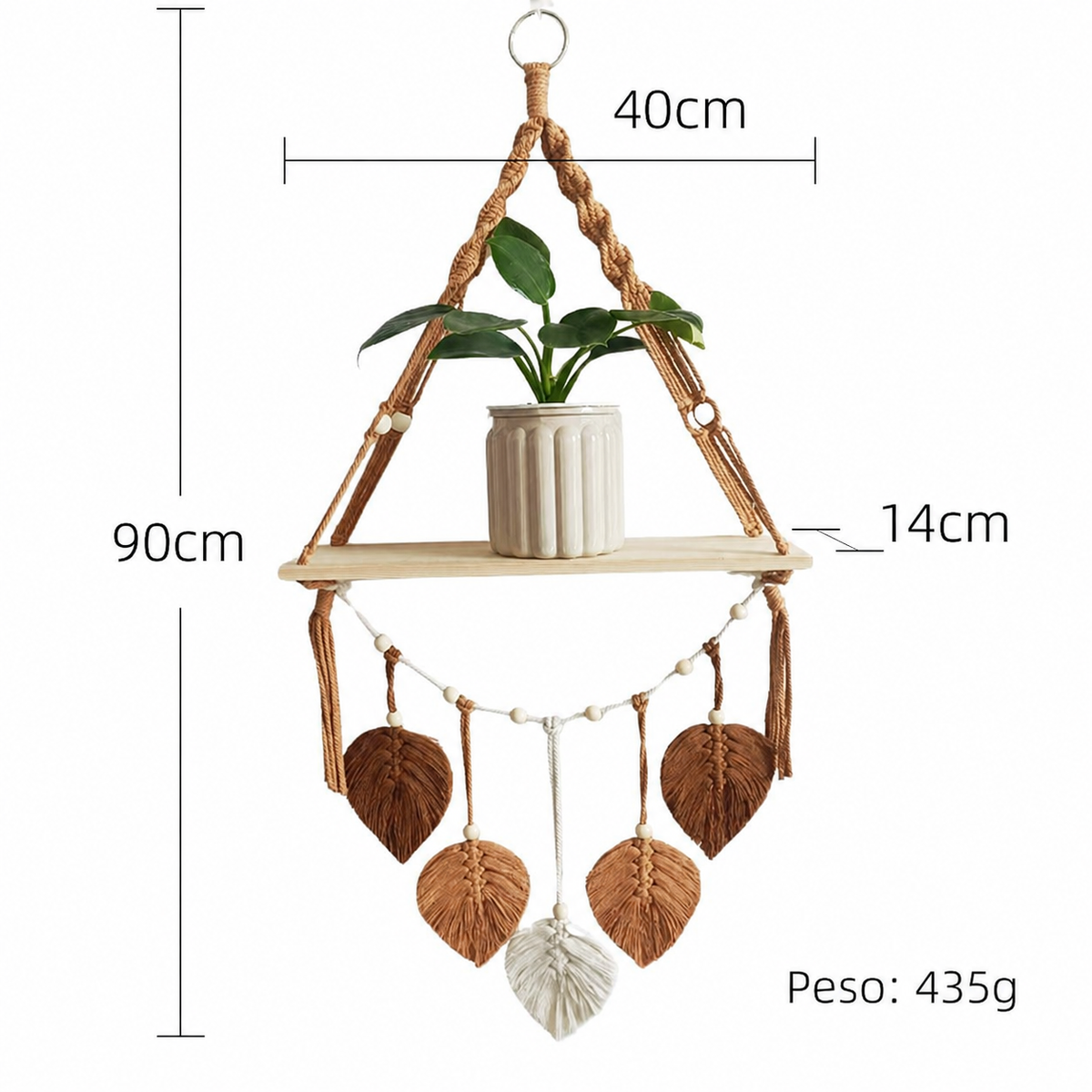 Tapiz tejido a mano con diseño de hojas decorativo