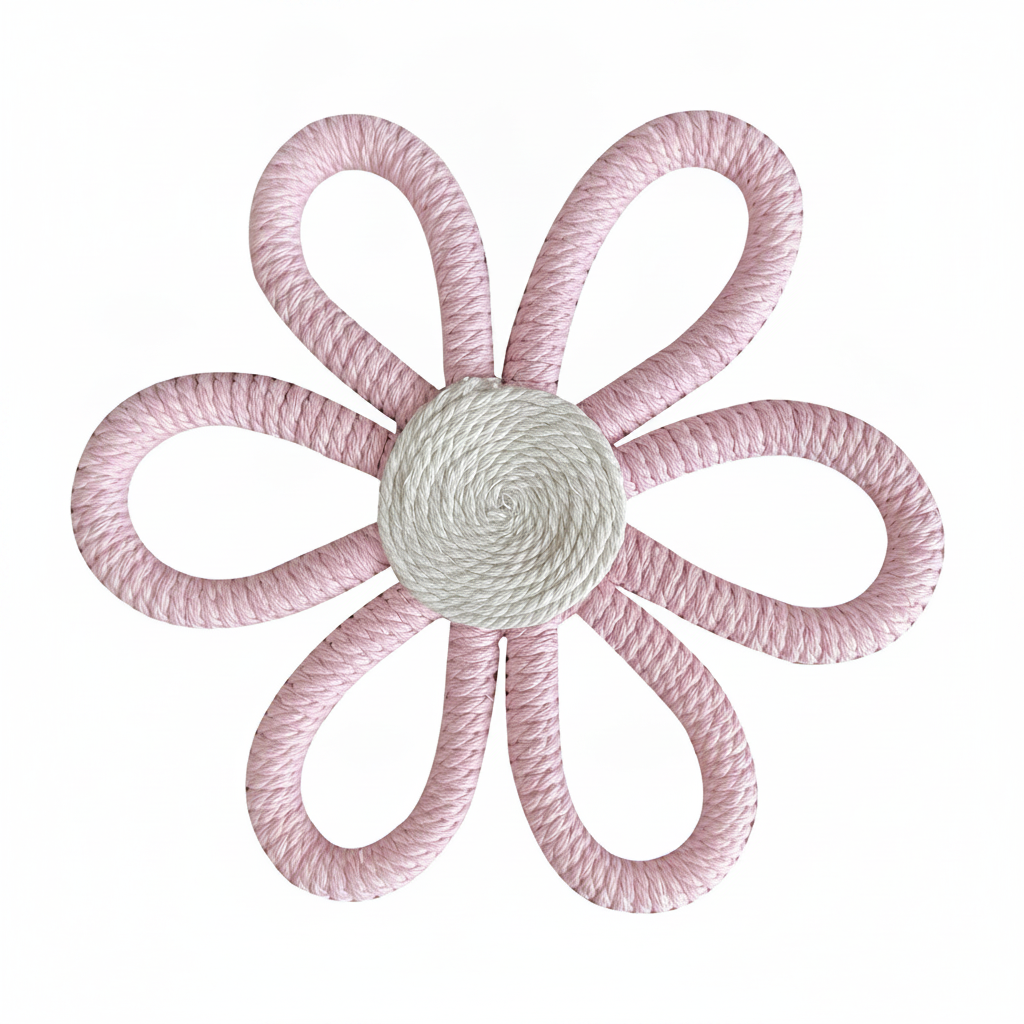 Flores tejidas bohemias decoración pared cuarto de niñas - 6