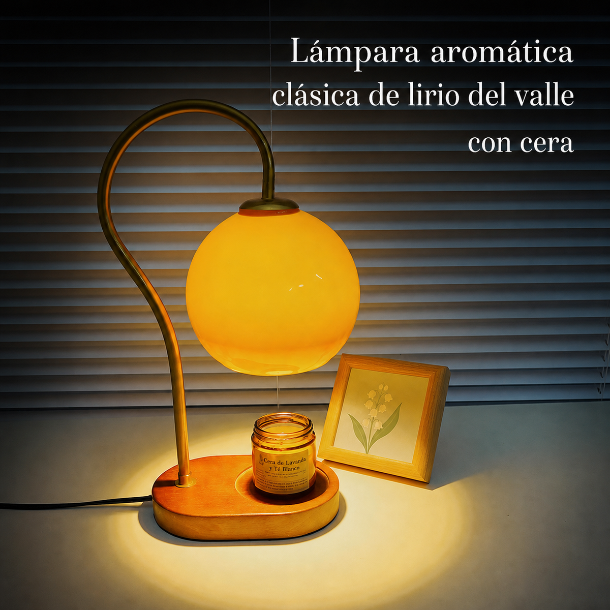 Lámpara aromática vintage de lirio del valle con cera - 1