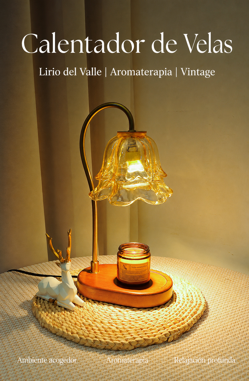 Lámpara aromática vintage de lirio del valle con cera - 10
