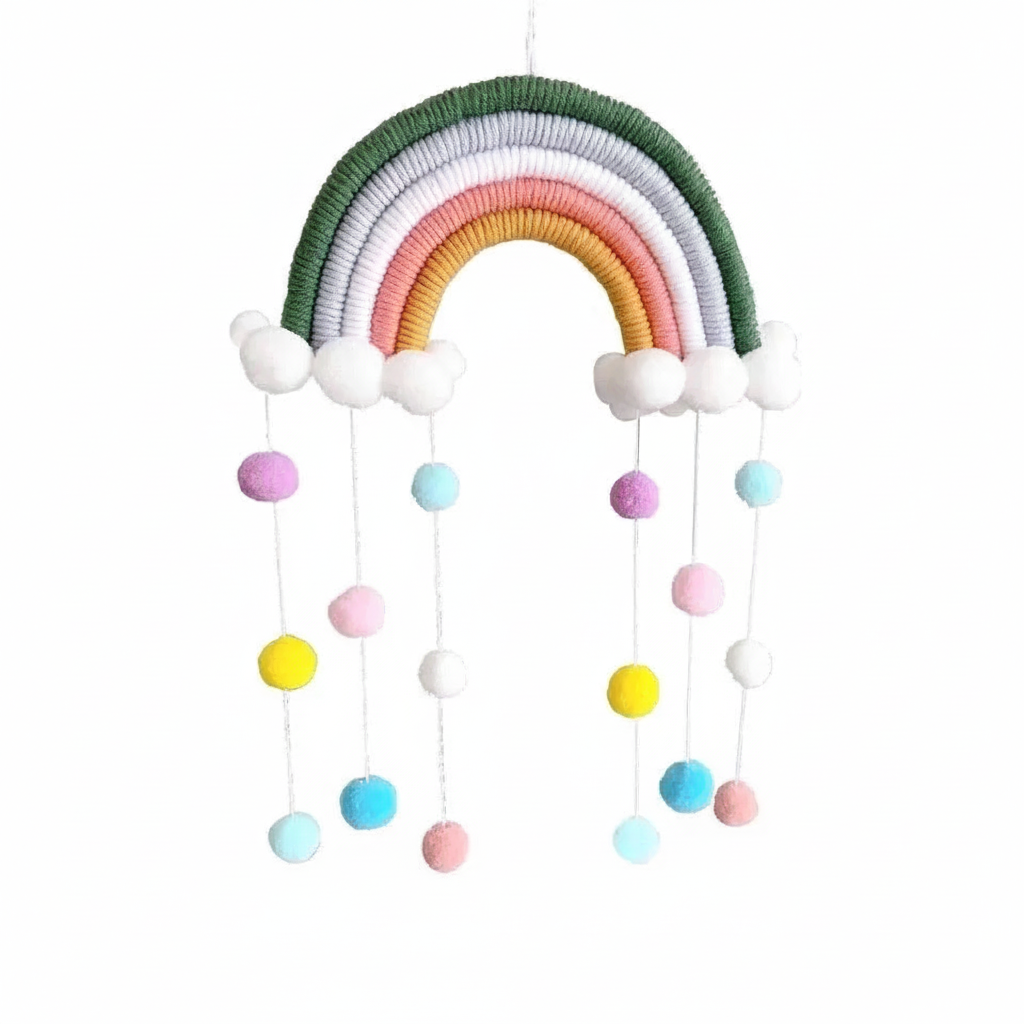 Colgante decorativo tejido nube y arcoíris estilo nórdico - 16