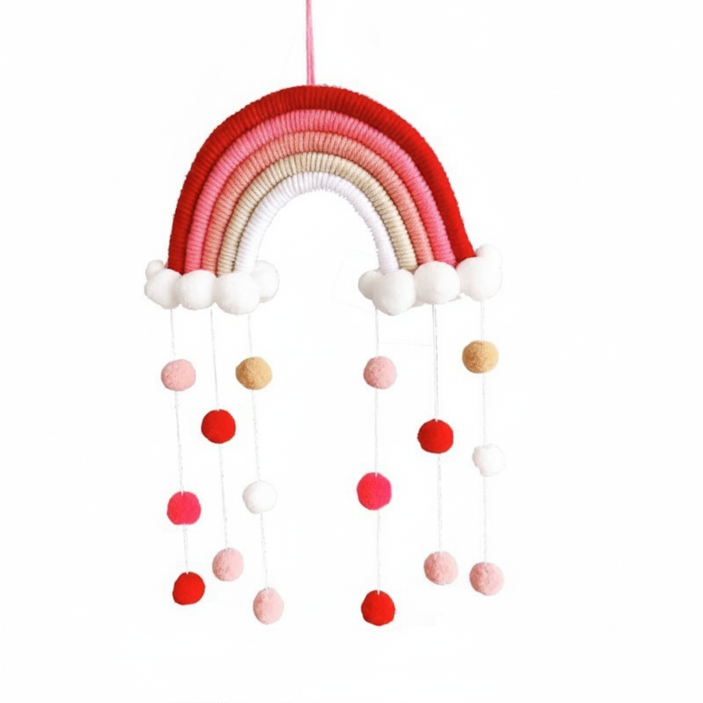 Colgante decorativo tejido nube y arcoíris estilo nórdico - 9