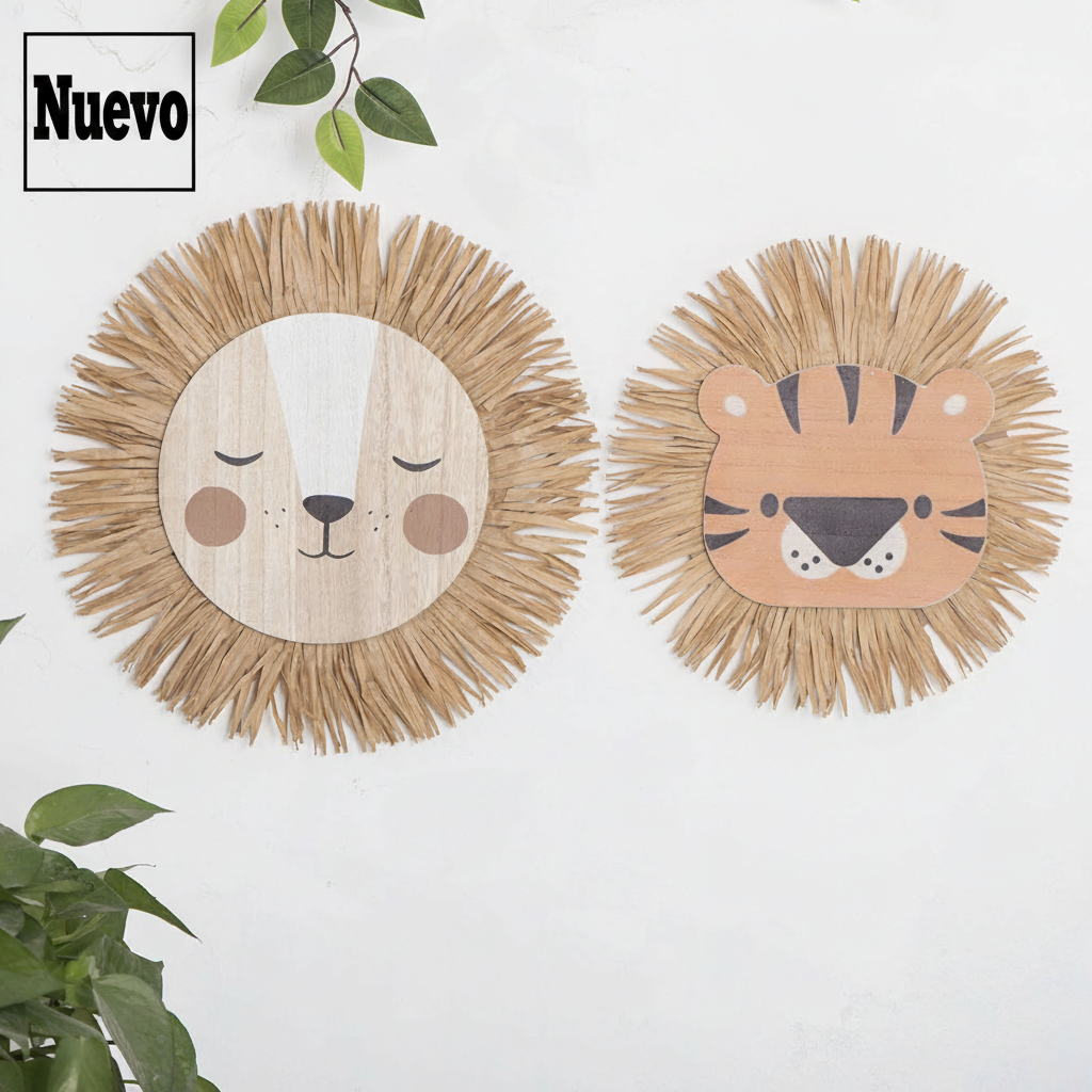 Colgante Decorativo Animal Tejido Rafia para Niños - 1