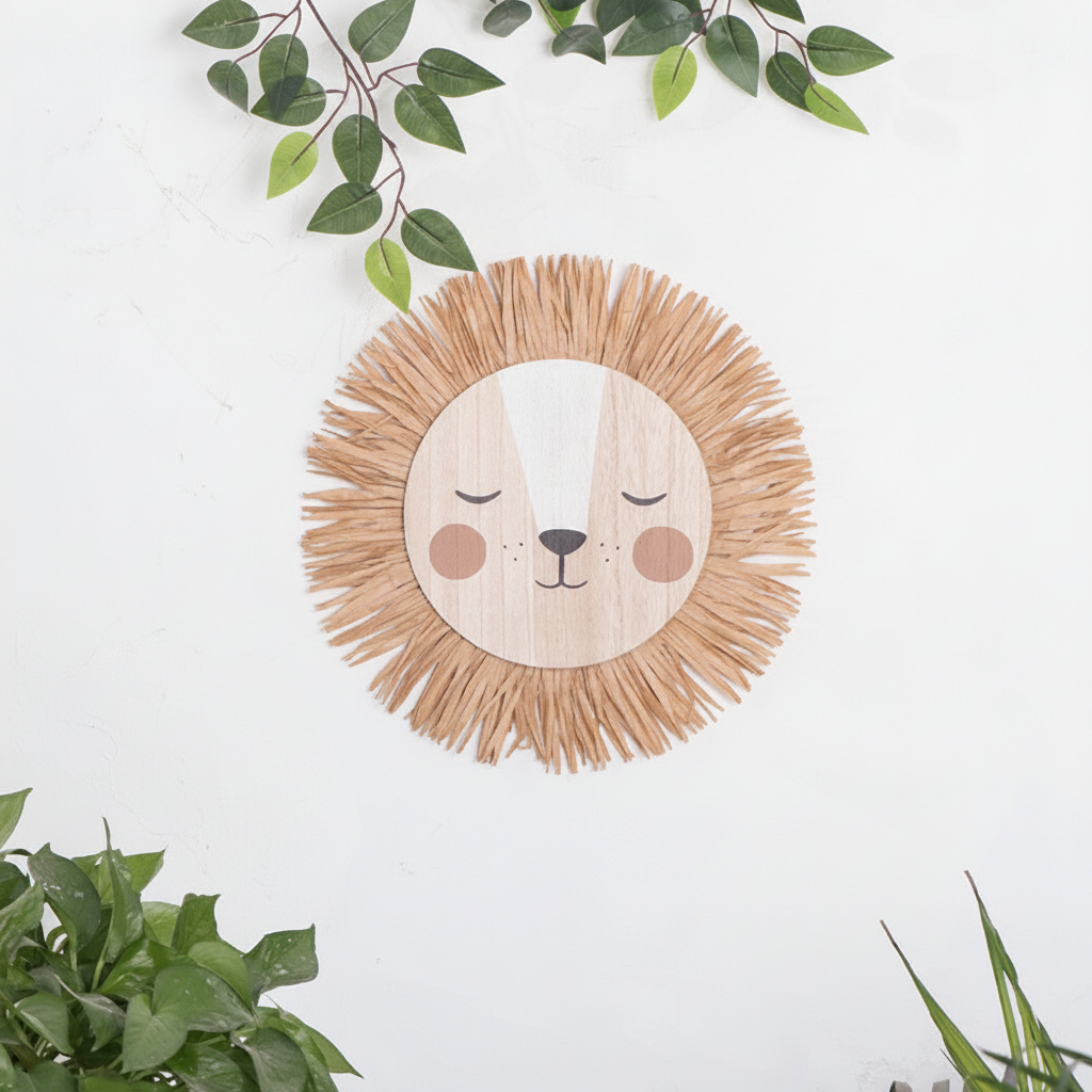 Colgante Decorativo Animal Tejido Rafia para Niños - 2