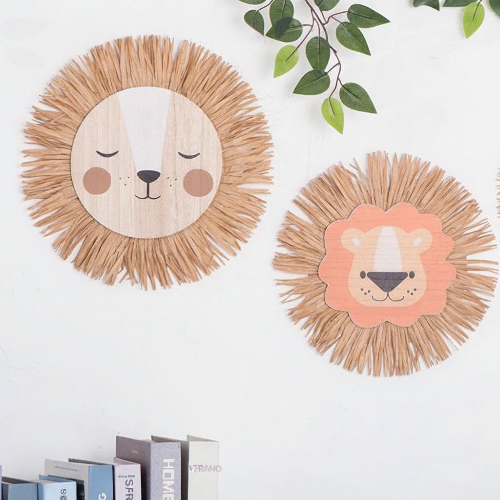 Colgante Decorativo Animal Tejido Rafia para Niños - 3