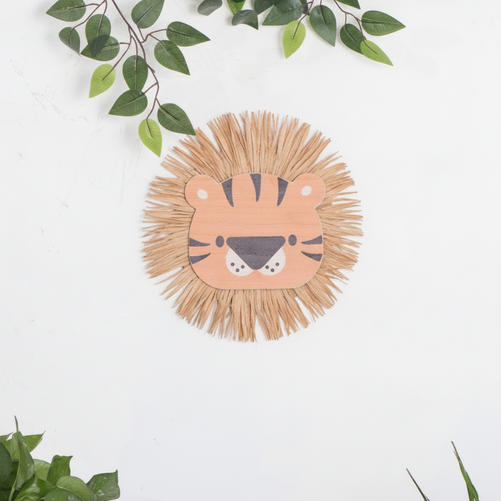 Colgante Decorativo Animal Tejido Rafia para Niños - 4