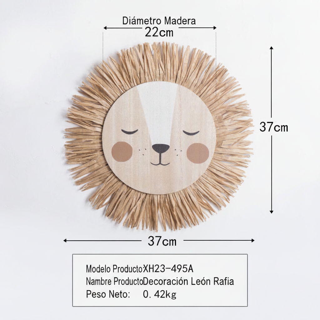 Colgante Decorativo Animal Tejido Rafia para Niños