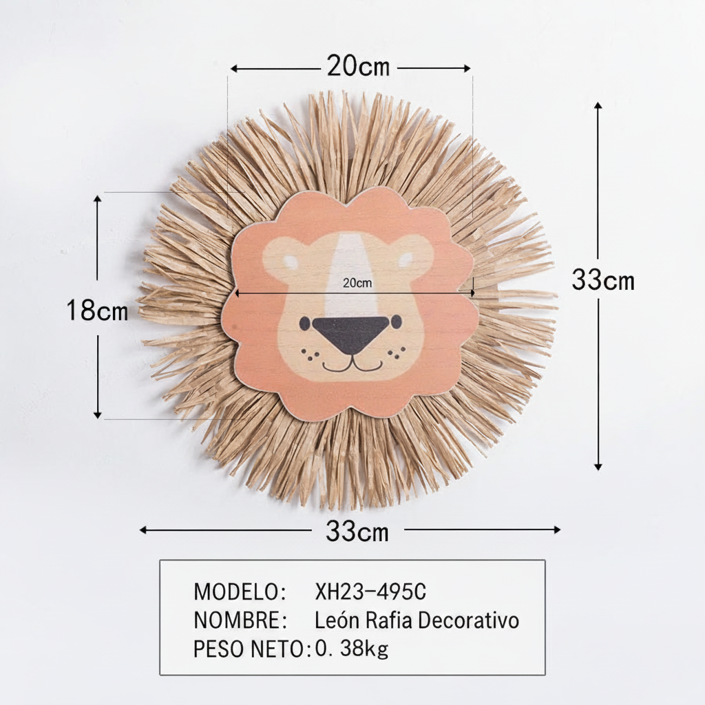 Colgante Decorativo Animal Tejido Rafia para Niños