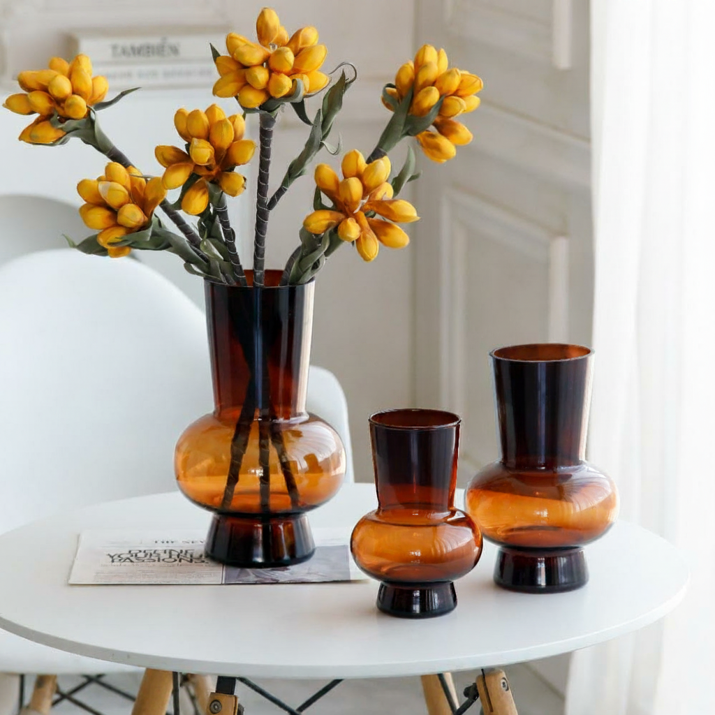 Florero de Vidrio Soplado Estilo Luxury para Decoración - 1