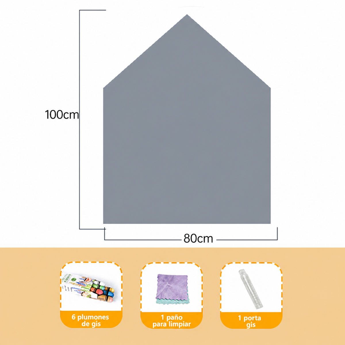 Pizarrón Magnético Infantil con Forma Decorativa 80×100 cm