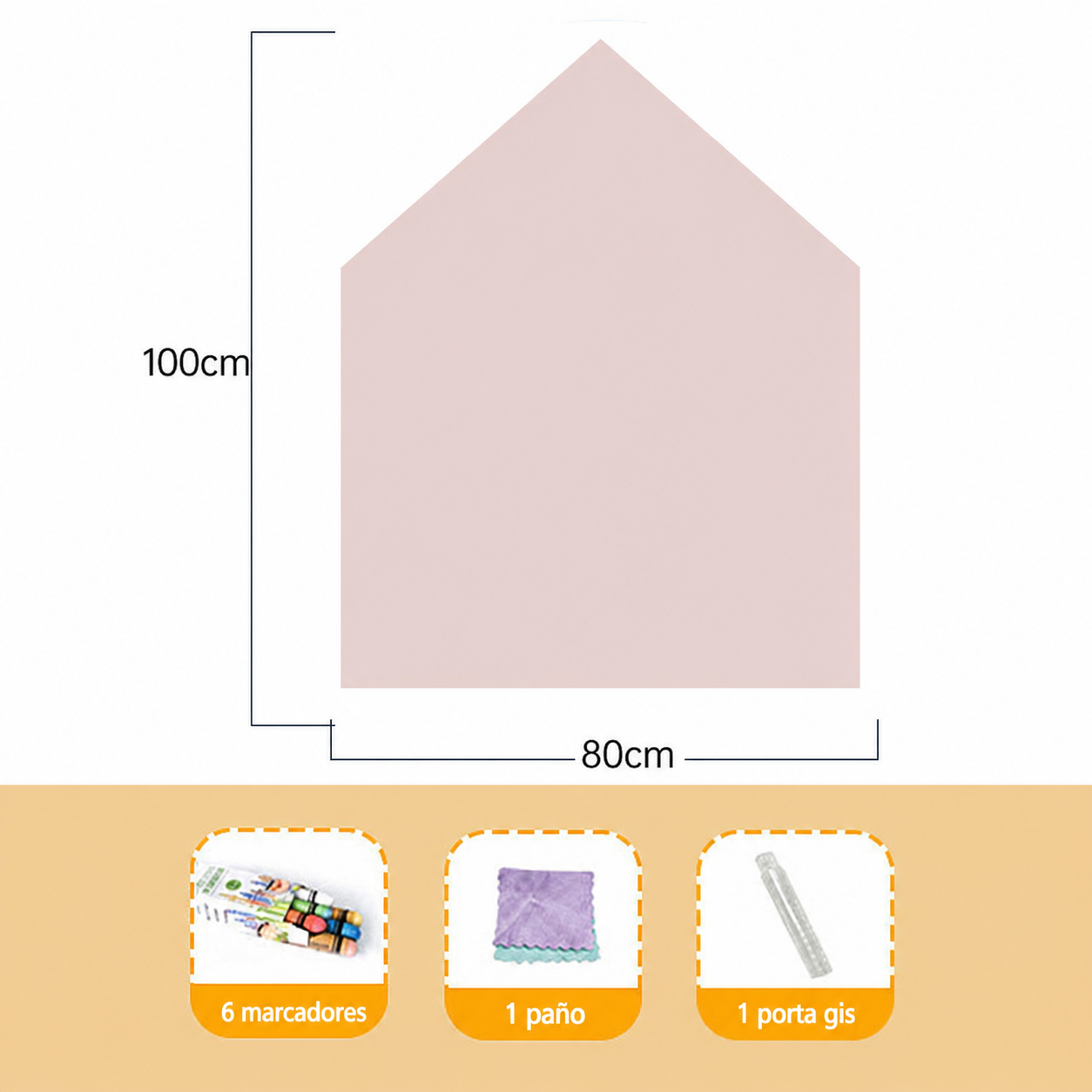 Pizarrón Magnético Infantil con Forma Decorativa 80×100 cm