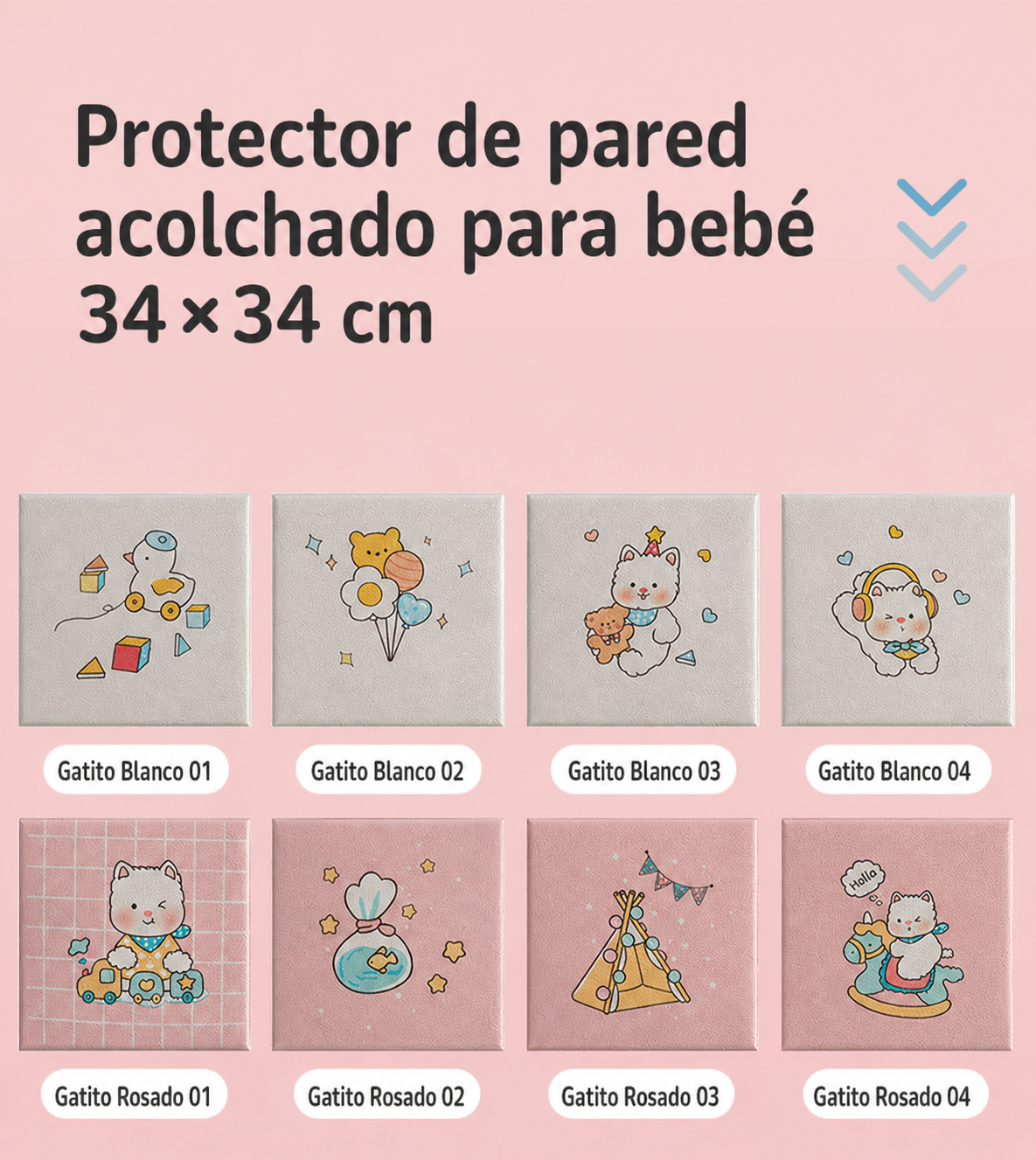 Protector de pared acolchado para bebé 34×34 cm - 11