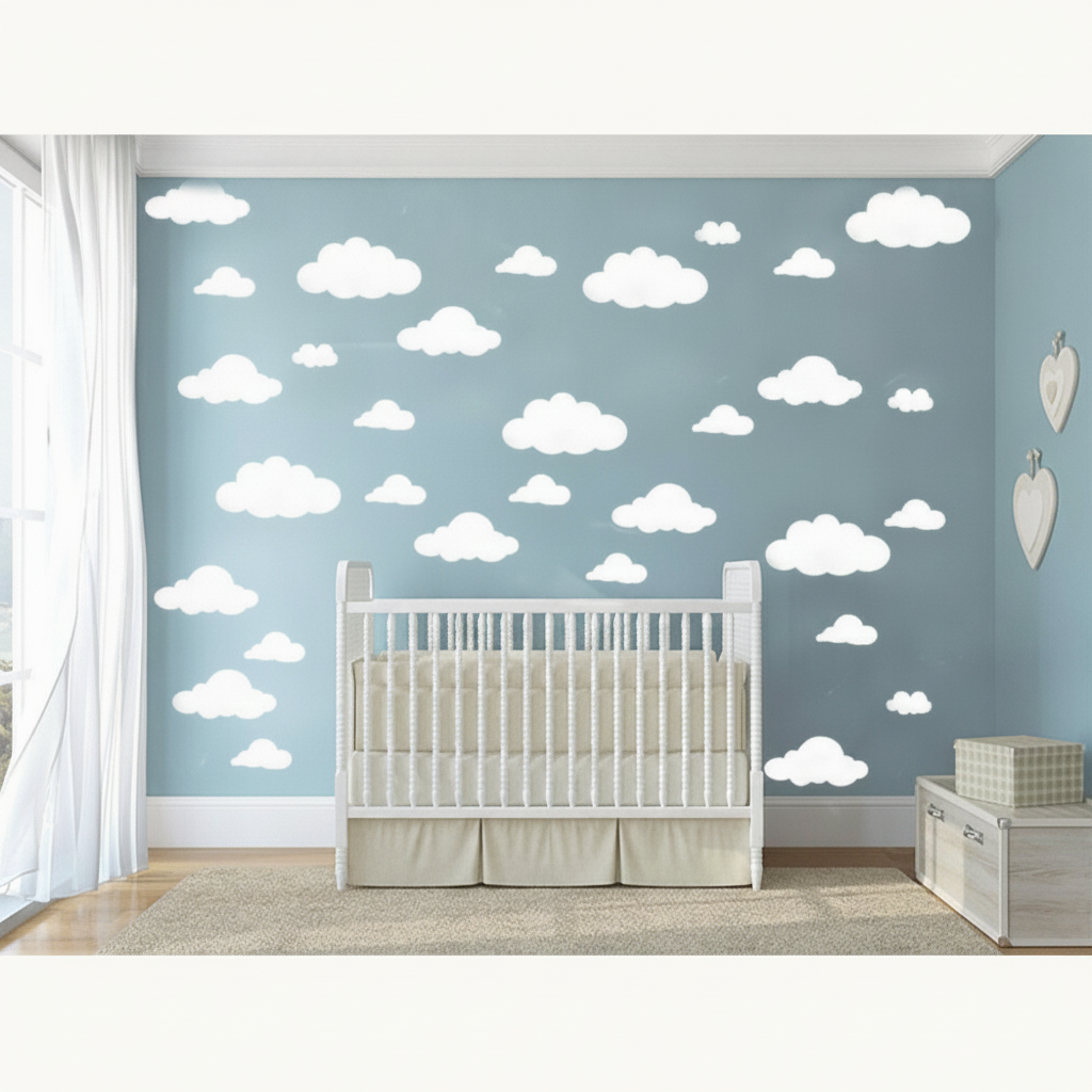 Stickers de nubes autoadheribles set 48 piezas - 1