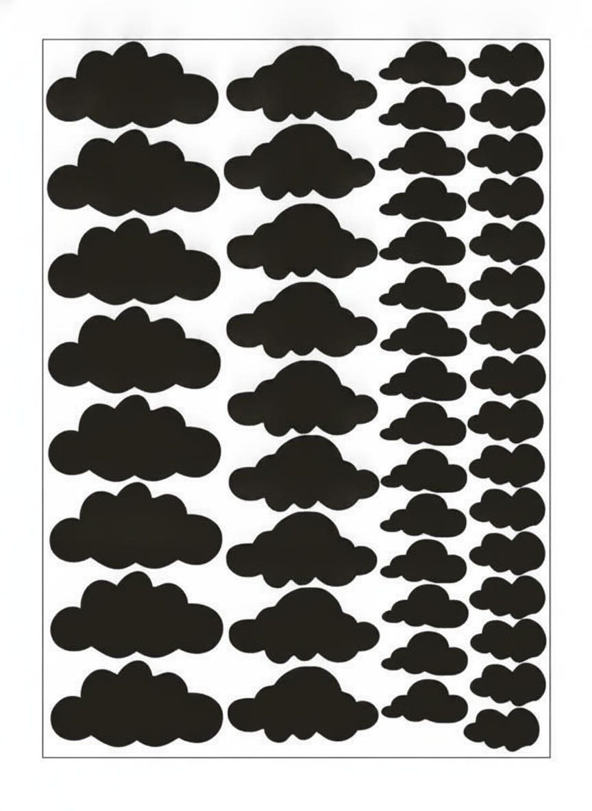 Stickers de nubes autoadheribles set 48 piezas - 11
