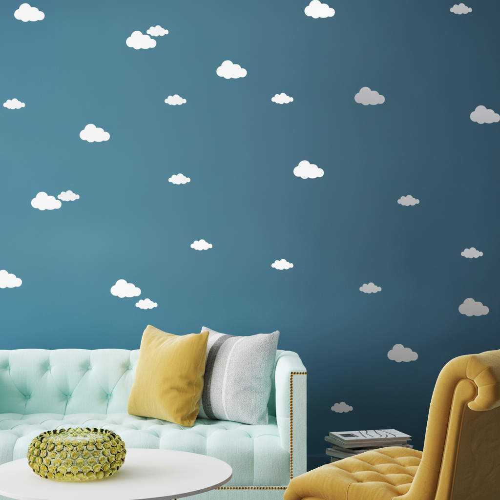 Stickers de nubes autoadheribles set 48 piezas - 2