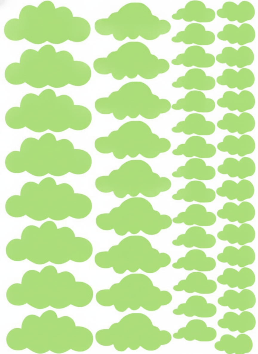 Stickers de nubes autoadheribles set 48 piezas - 6