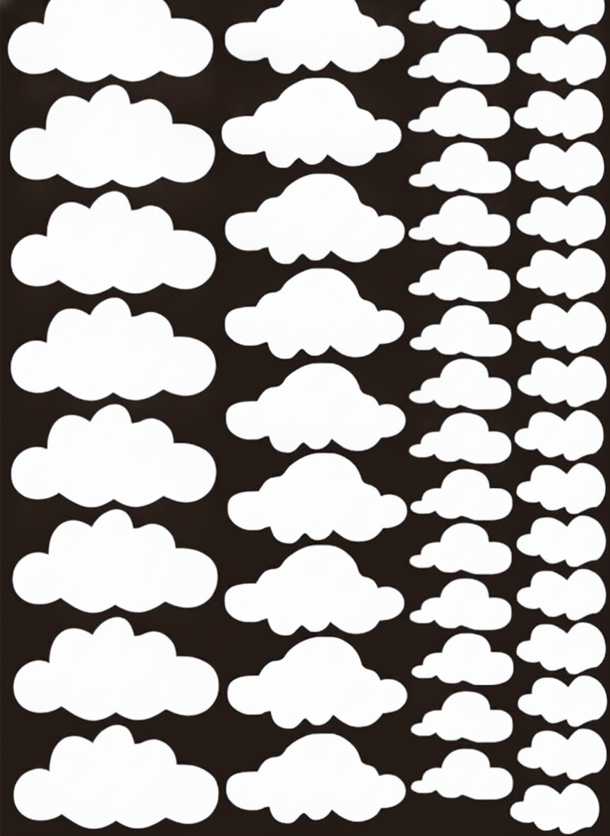Stickers de nubes autoadheribles set 48 piezas - 8