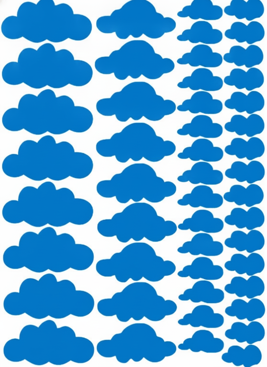 Stickers de nubes autoadheribles set 48 piezas - 9