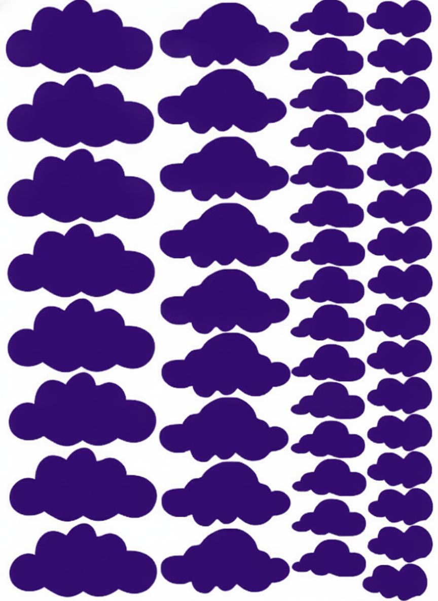 Stickers de nubes autoadheribles set 48 piezas - 10