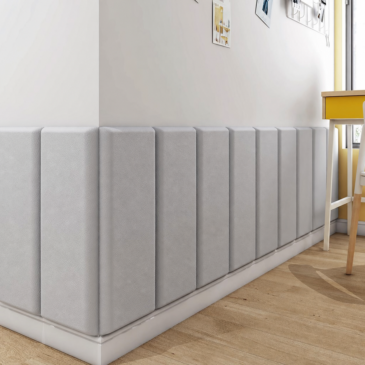 Panel Acolchado Autoadhesivo Antigolpes para Pared