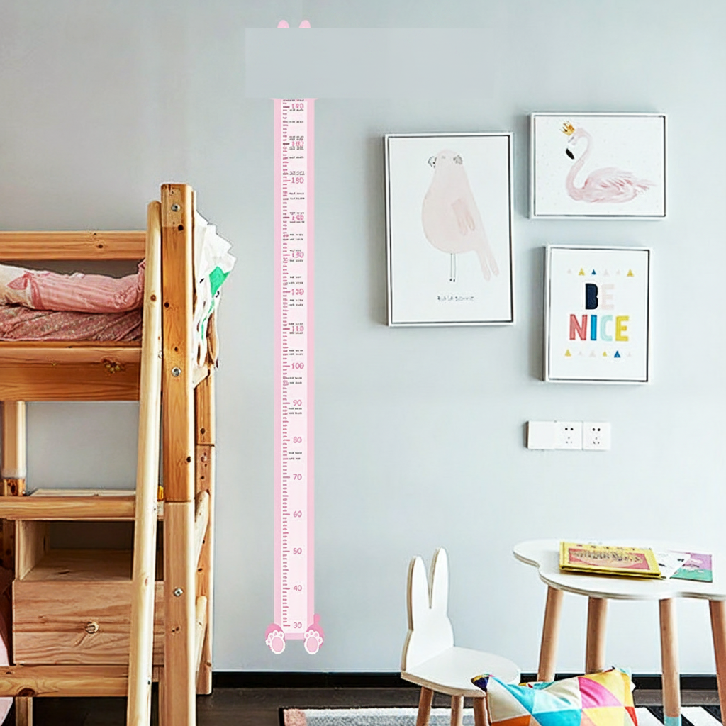 Calcomanía de pared animales medidor de altura infantil - 3