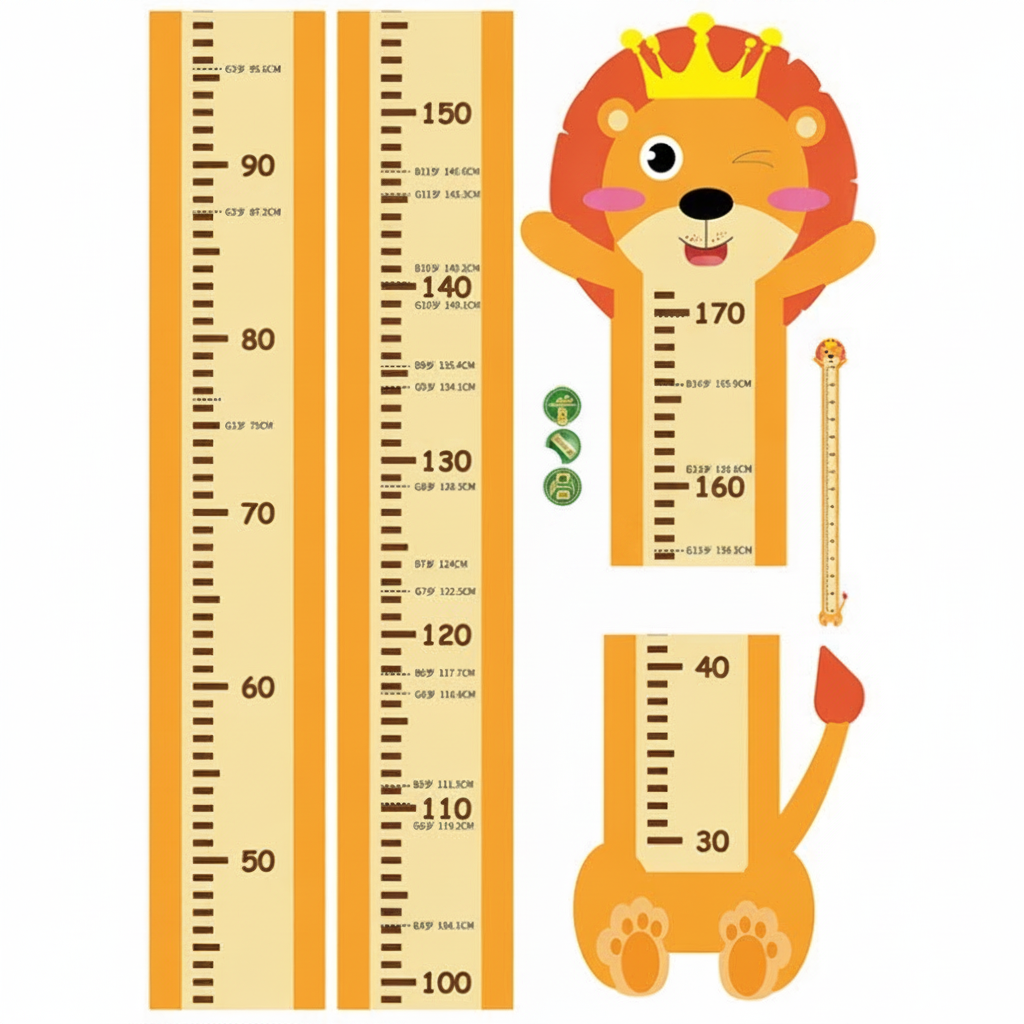 Calcomanía de pared animales medidor de altura infantil - 7