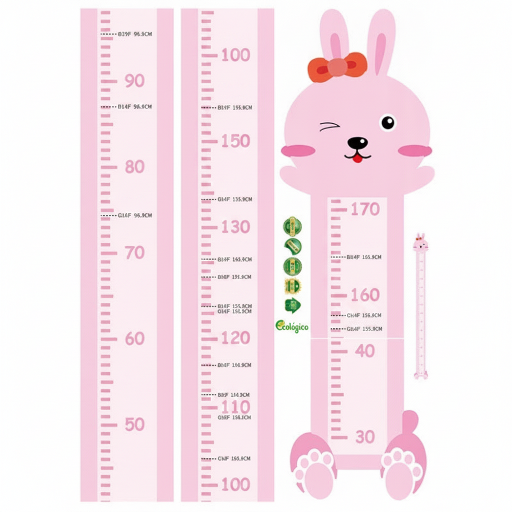 Calcomanía de pared animales medidor de altura infantil - 8
