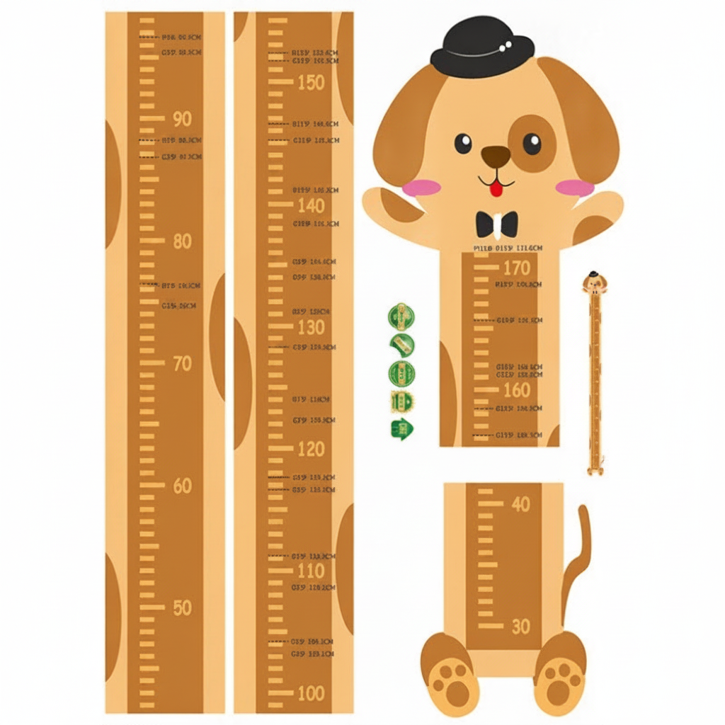Calcomanía de pared animales medidor de altura infantil - 9