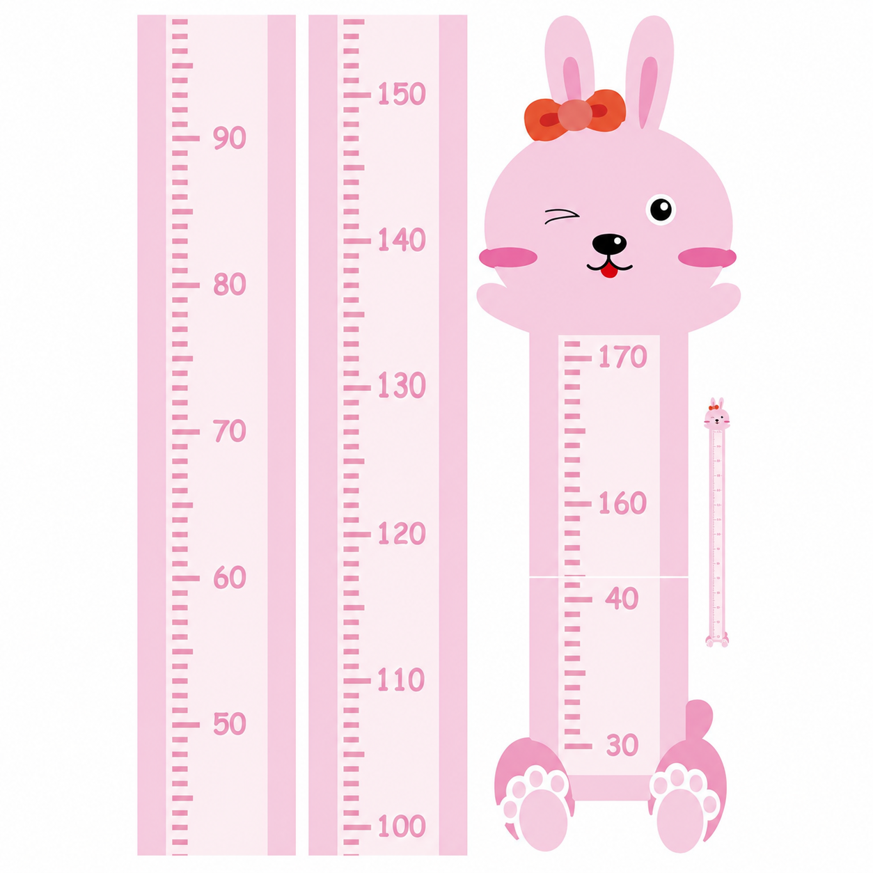 Calcomanía de pared animales medidor de altura infantil