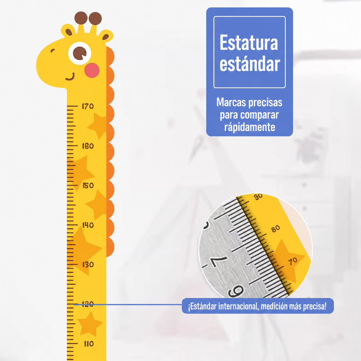 Regla de altura infantil sticker decorativo para pared - 3