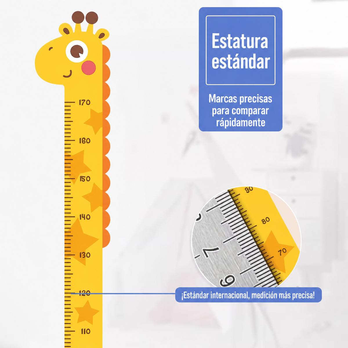 Regla de altura infantil sticker decorativo para pared - 3
