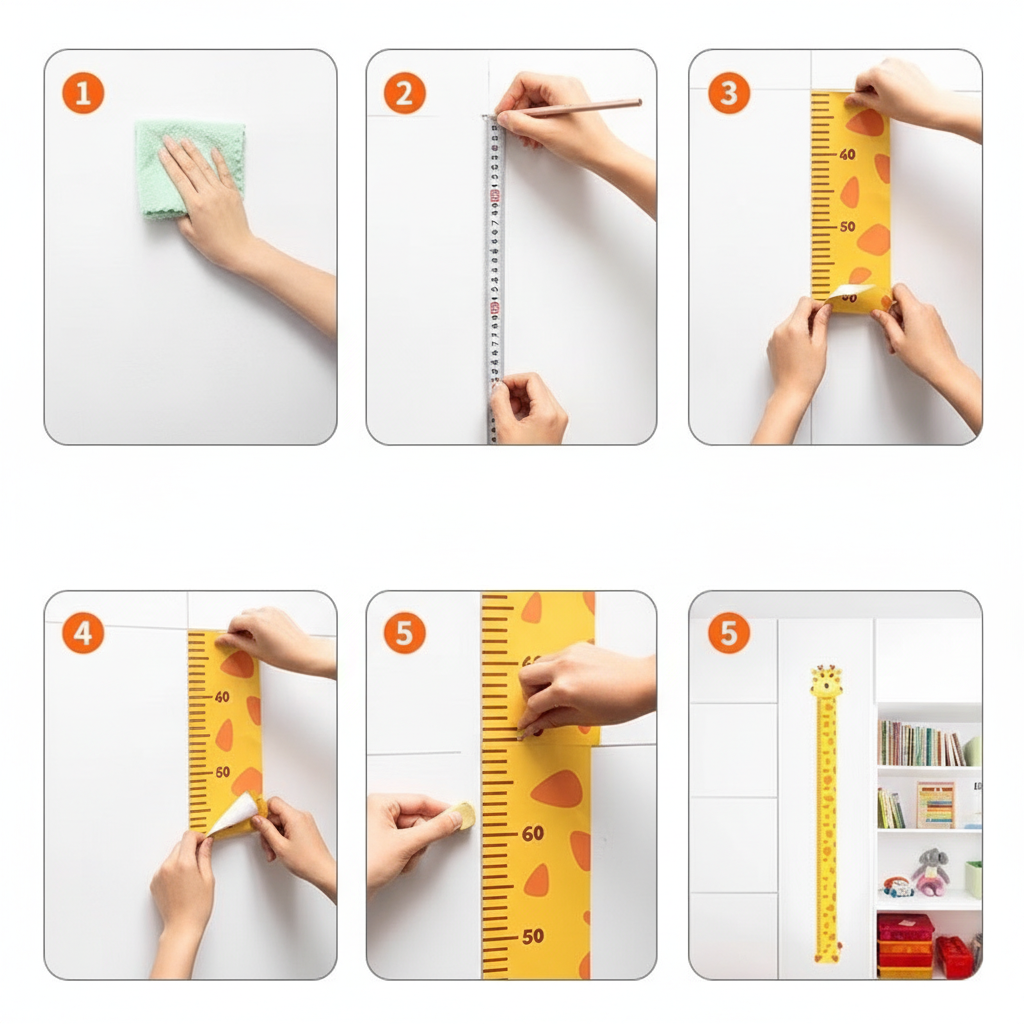 Regla de altura infantil sticker decorativo para pared - 4