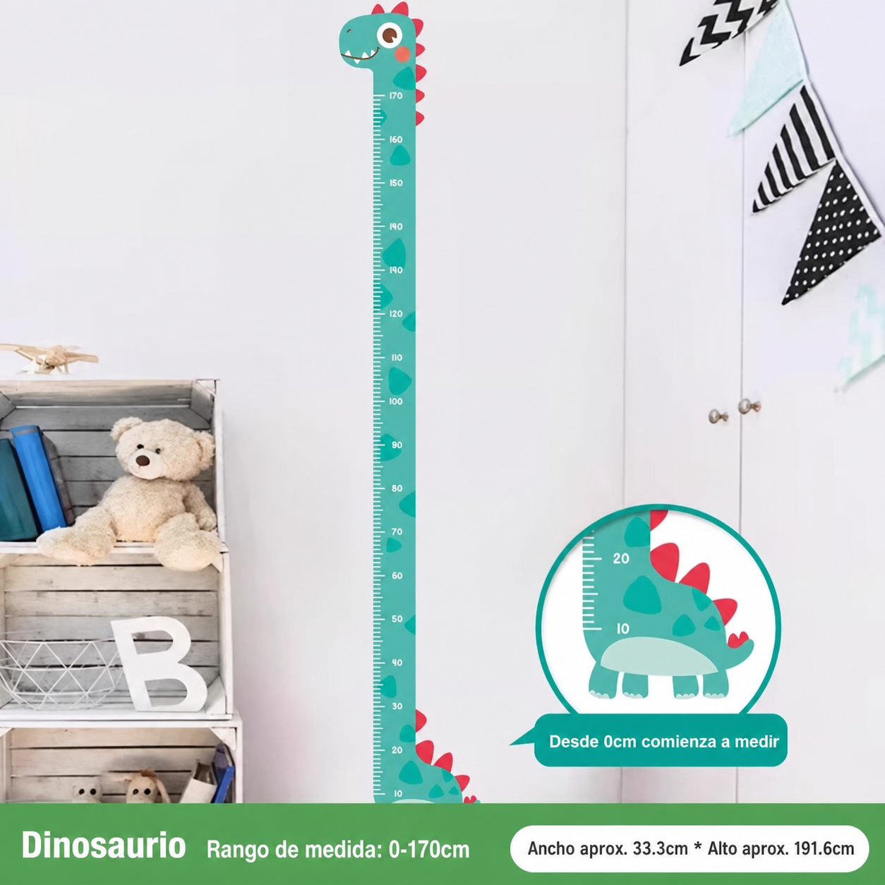 Regla de altura infantil sticker decorativo para pared