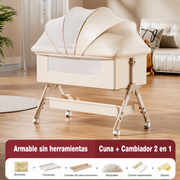 Cuna plegable multifuncional para bebé con mosquitero - 1