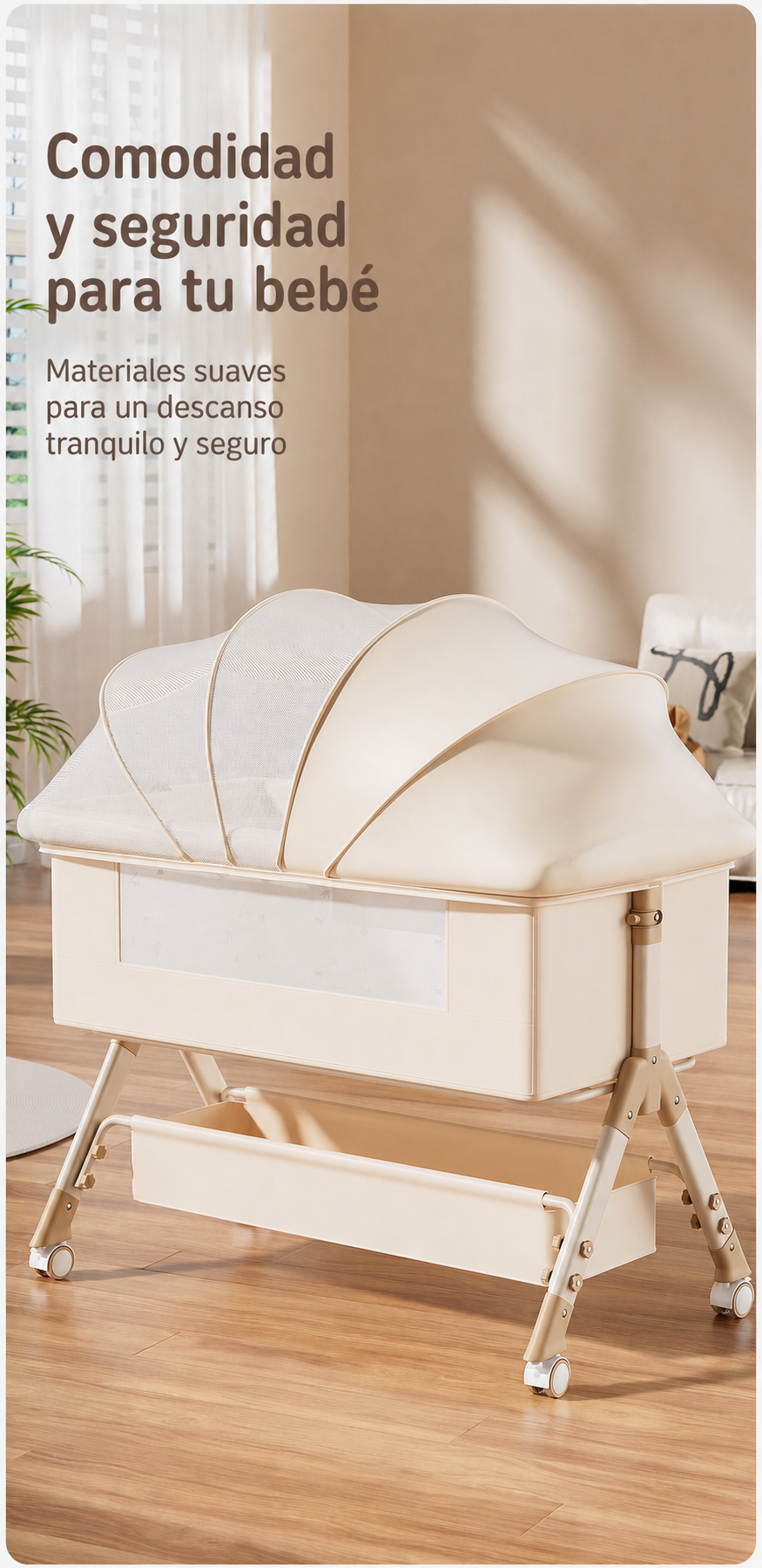 Cuna plegable multifuncional para bebé con mosquitero - 11