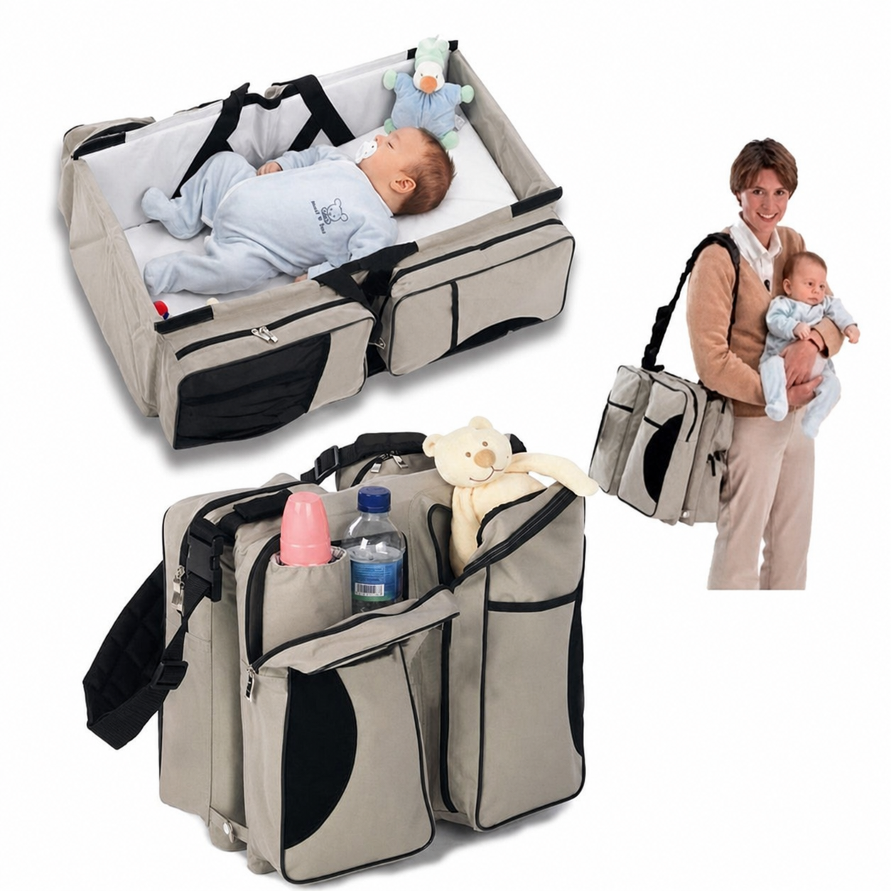 Cuna Portátil Plegable para Bebé con Bolso de Viaje - 12