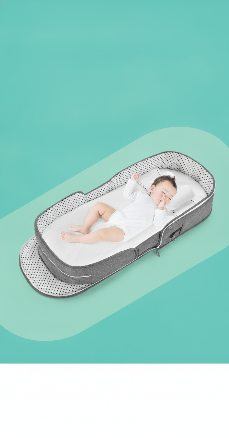 Cuna portátil plegable para bebé con mosquitero - 12