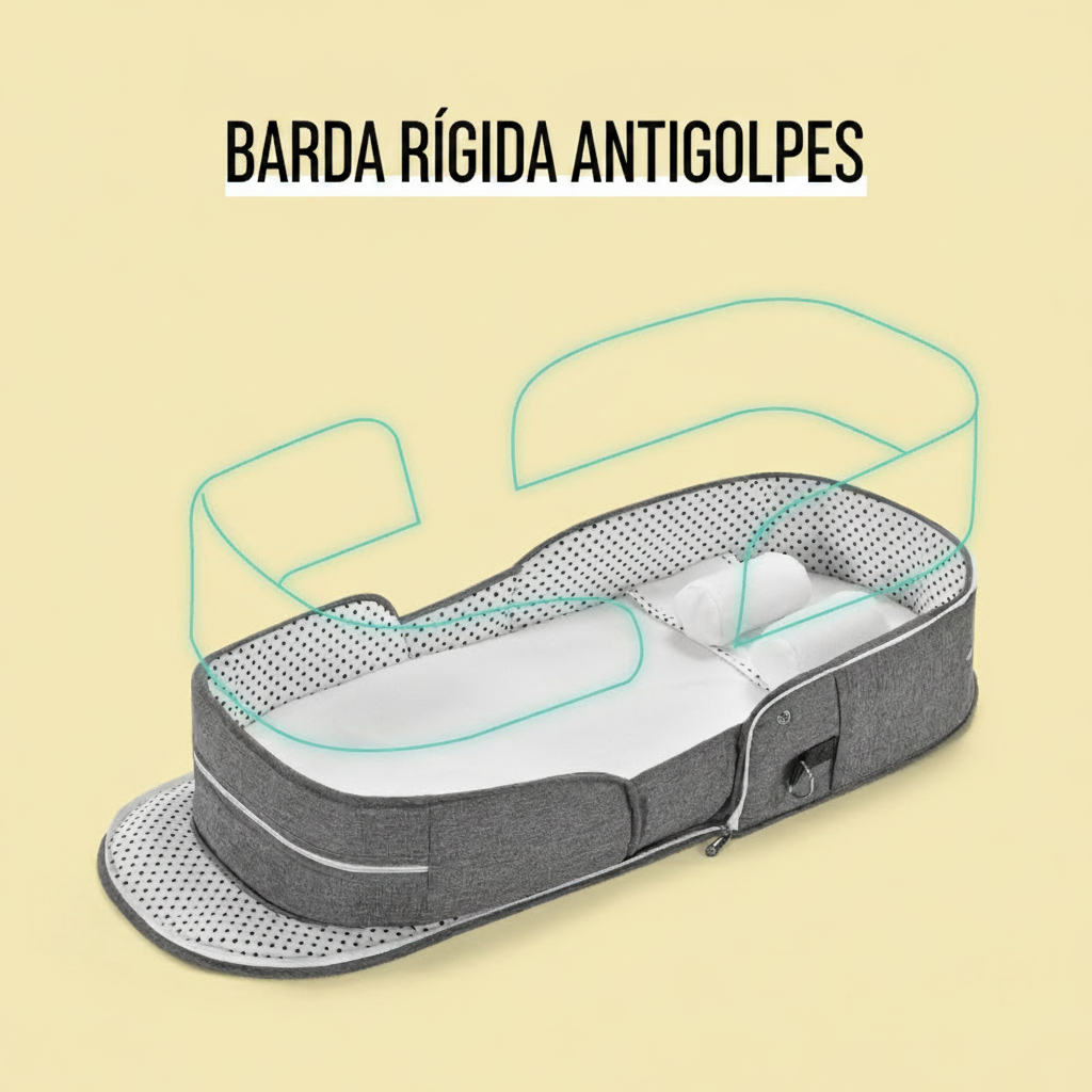Cuna portátil plegable para bebé con mosquitero - 2
