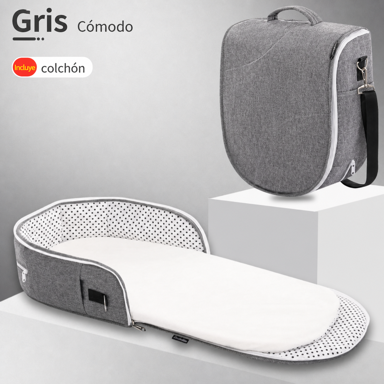 Cuna portátil plegable para bebé con mosquitero - 8