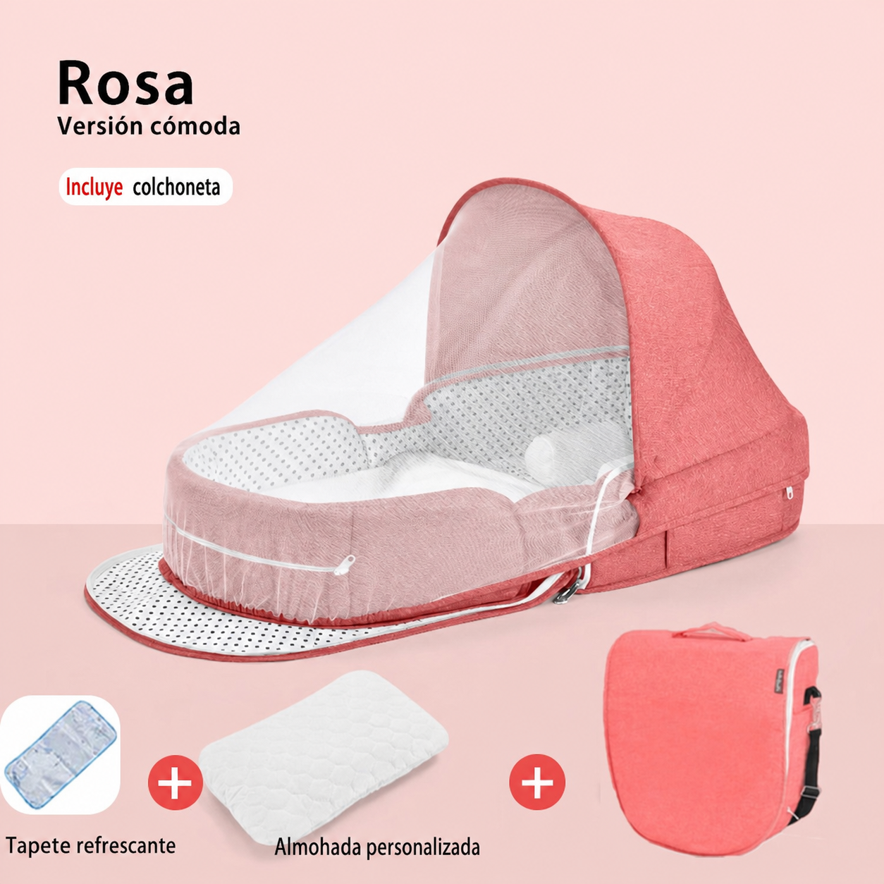 Cuna portátil plegable para bebé con mosquitero