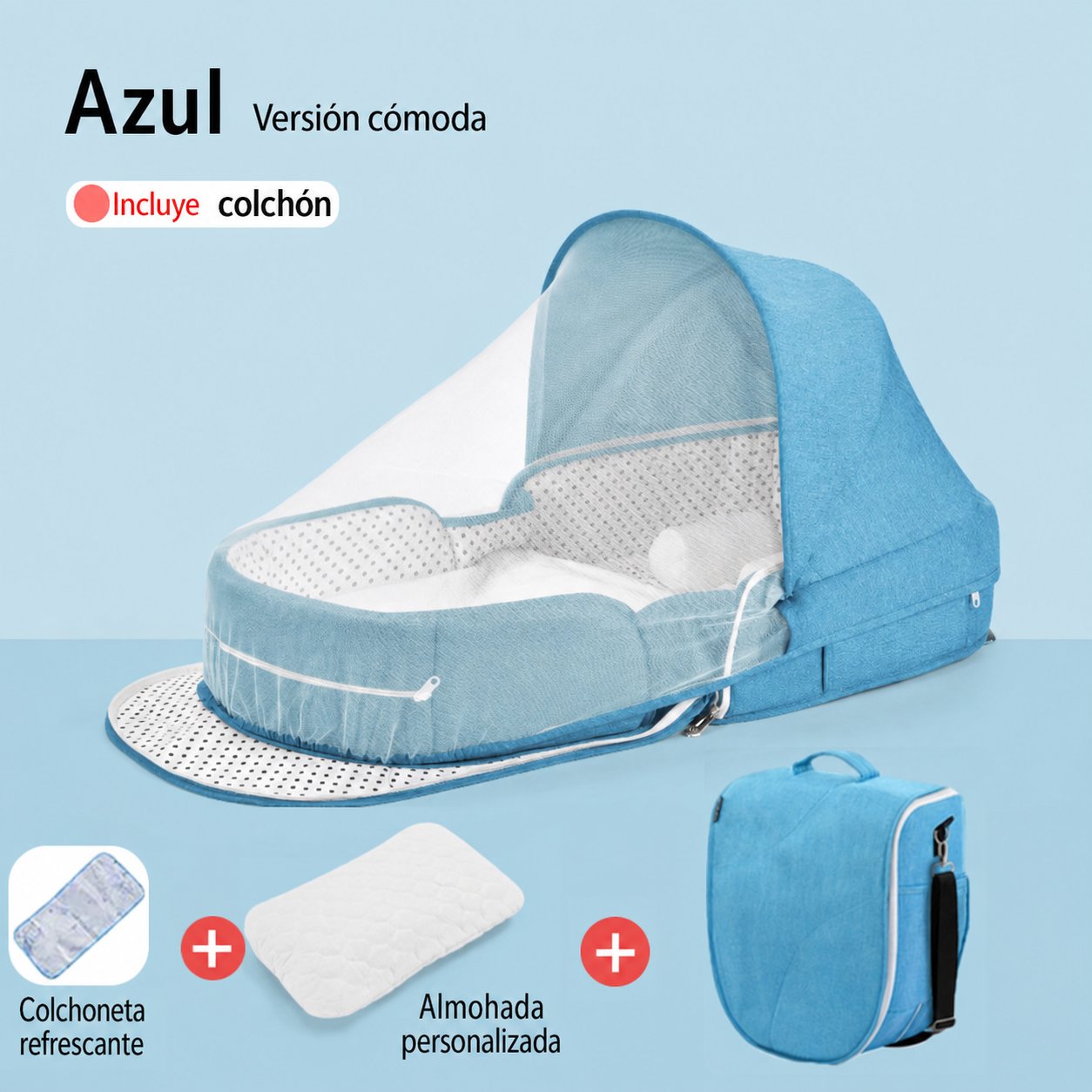 Cuna portátil plegable para bebé con mosquitero