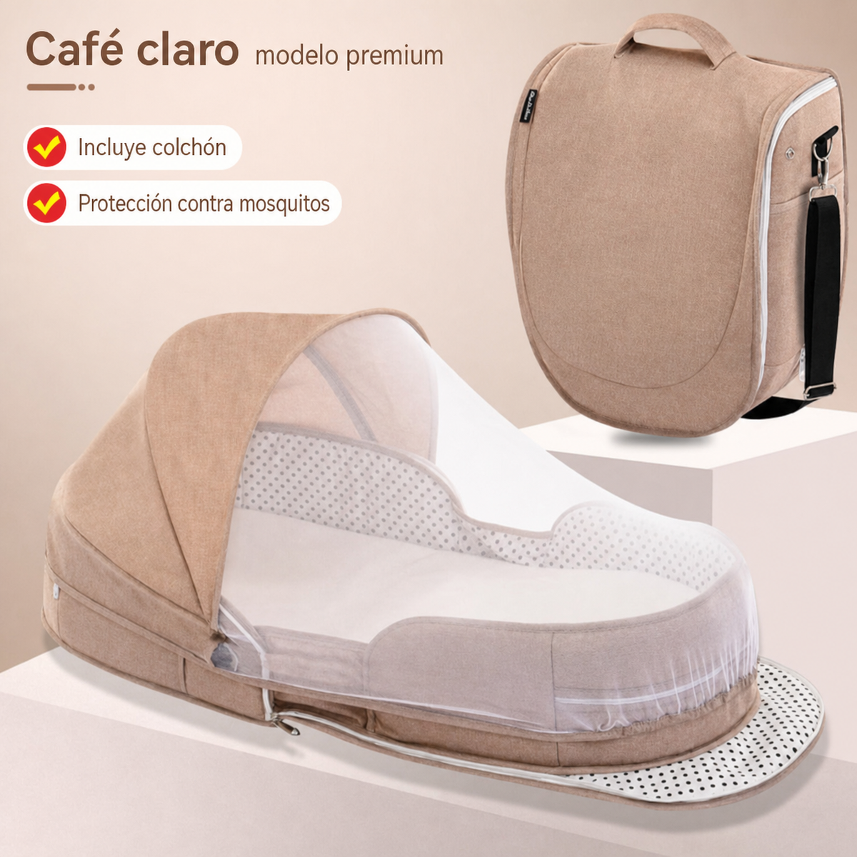 Cuna portátil plegable para bebé con mosquitero